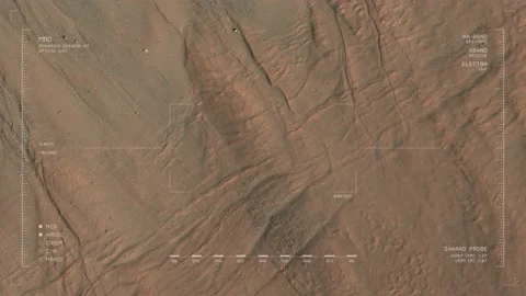 MRO mapping flyover, headwall of impact crater, due East of Proctor Crater, Mars Stock Footage 150812653