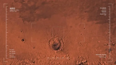 MRO mapping flyover of Ismenius Lacus Region, Mars  Stock Footage 71556741