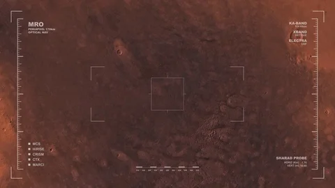 MRO mapping flyover of Mare Acidalium Region, Mars  Stock Footage 71556361