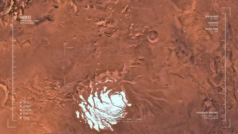 MRO mapping flyover of Mare Australe Region (South Pole), Mars  Stock Footage 71627508