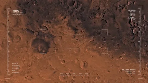 MRO mapping flyover of Phaethontis Region, Mars  Stock Footage 71556544