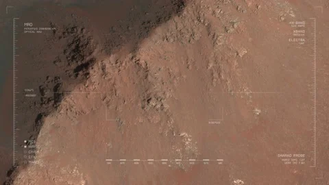 MRO mapping flyover of a rocky slope in Coprates Chasma, Mars Stock Footage 150812506