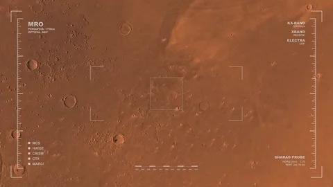 MRO mapping flyover of western section of Amazonis Region, Mars  Stock Footage 71503874