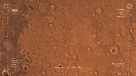 MRO mapping flyover of western section of Arabia Region, Mars  Stock Footage 71504023
