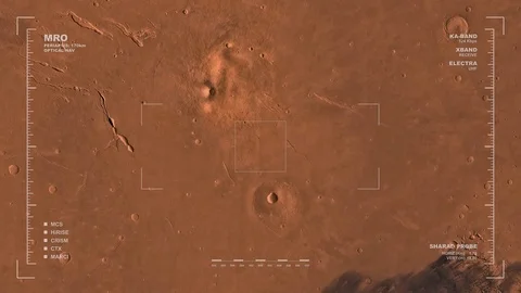 MRO mapping flyover of western section of Elysium Region, Mars  Stock-Footage 71504134
