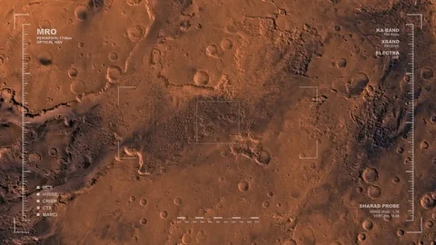 MRO mapping flyover of western section of Margaritifer Sinus Region, Mars  Stock Footage 71504342