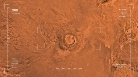 MRO mapping flyover of western section of Phoenicis Region, Mars  Stock Footage 71504504