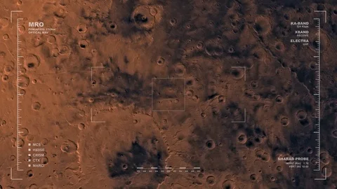 MRO mapping flyover of western section of Iapygia Region, Mars  Stock Footage 71504534