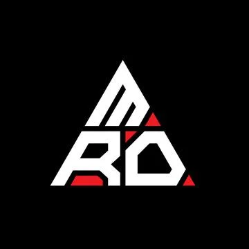 MRO triangle letter logo design with triangle shape. MRO triangle logo desi.. Stock Illustration