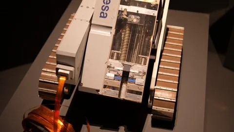 MRosa research model Mars micro drilling automated rover. European Space Agency Stock Footage 124712529