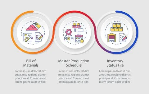 MRP input infographics circles sequence Stock-Illustration