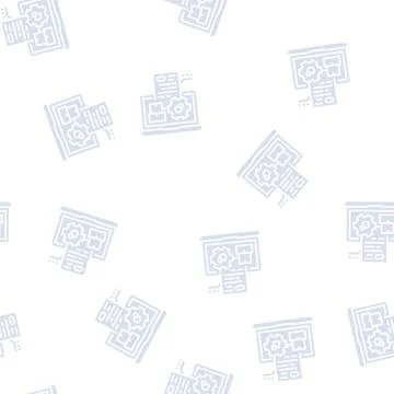 Mrp process glyph seamless pattern 스톡 일러스트