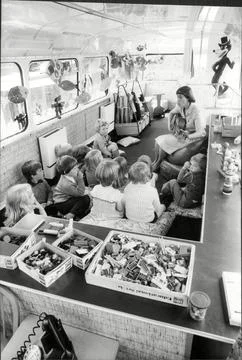 Mrs Ann Shackleton On The Top Deck Of The Marton And District Primary School Mob Stock Photos
