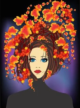 Mrs. Autumn, Stock Illustration