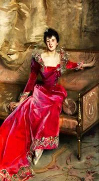 Mrs. Hugh Hammersley by John Singer Sargent. Illustrazione stock