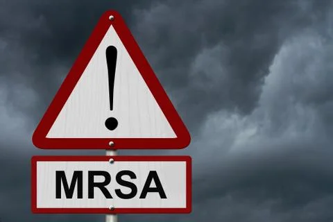 Mrsa caution sign Stock Illustration