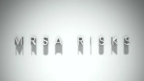 MRSA Risks 3D title animation with shadows on a white background Stock Footage 296626363