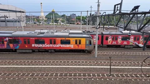 The MRT Jakarta depot Stock Footage 256147022