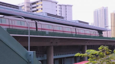 MRT Train in Singapore Stock Footage 65365485