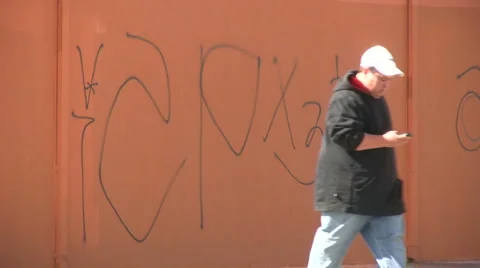 MS-13 Gang graffiti in Los Angeles Stock Footage