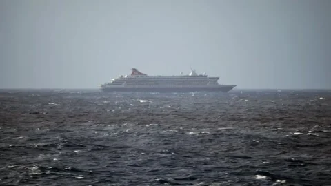 MS Balmoral in gusty seas Stock Footage 253717467