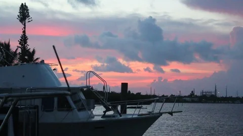 MS boat dock sunset2 Stock-Footage 104736976