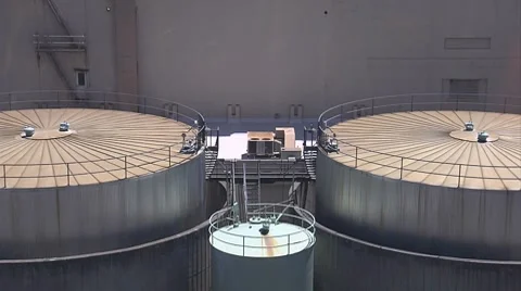 MS, circular buildings, part of electrical plant Stock Footage 8537446