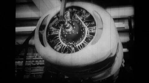 MS derrick holding engine of B-24 Liberator in air Stock Footage 39913968