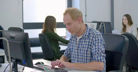 MS DS Office workers using computers Stock Footage 145201269