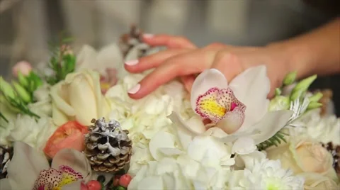 Ms Of Florist Overlooking As Young Apprentice Gathers Flowers For An Arrangement Stock Footage 64923034