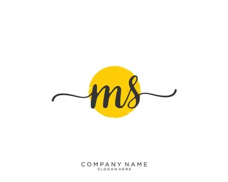MS Initial handwriting logo design Stockillustratie