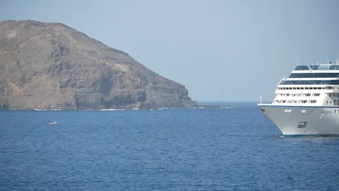 MS Insignia entering into Mindelo Harbour Stock Footage 253776009