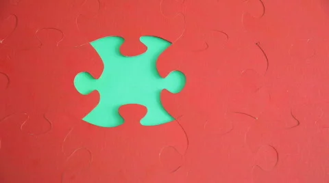 MS, jigsaw Puzzle, last missing piece put in place Stock Footage 704594