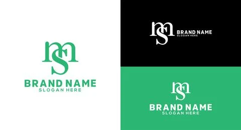 Ms Letter Monogram Logo Design ms icon Lettermark Logo Brand identity Design Stock Illustration