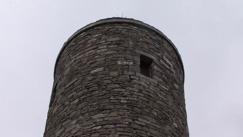 MS Low Angle Top of Round Tower at Messines Peace Park in Belgium Stock Footage 98188291