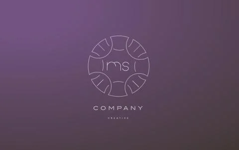 Ms m s monogram floral line art flower letter company logo icon design Stock Illustration