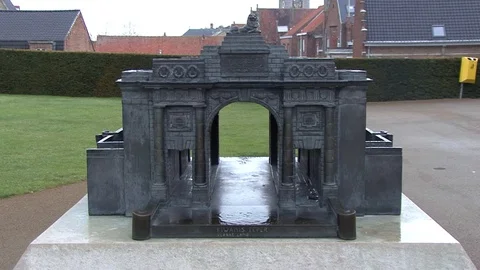 MS Model of Menin Gate in Menin Gate, Ypres Stock Footage 98187964