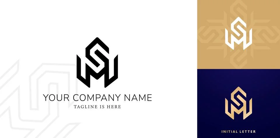 MS Monogram letter Stock Illustration