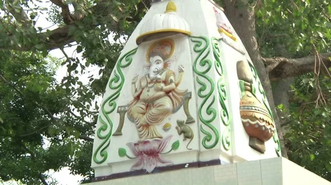 MS of monument in Haridwar, India Stock Footage 58636736