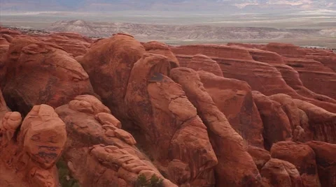 MS pan red rock formations Arches National Park Stock Footage 41751177