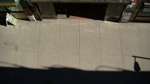 Ms people going by from high angle in the Bronx, New York City Stock Footage 87056359