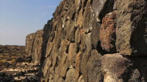 MS side wall of heiau RACK Stock Footage 5818768