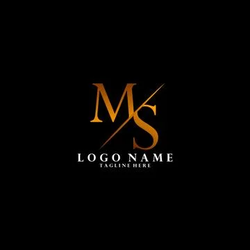 MS SM Logo Letter Monogram Slash with Modern logo designs template Illustrazione stock