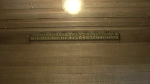 MS tilt Comrade and Student Wall Plaque at Langemark War Cemetery in Belgium. Stock-Footage 98033300