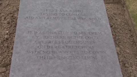 MS Tilt Gravestone Chaplain Francis Gleeson at Messines Peace Park Stock Footage 112123139