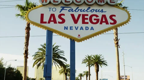 MS TU  Welcome sign / Las Vegas,Nevada,USA Stock Footage