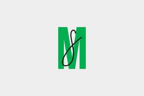 Ms typography text vector logo design. M and s iconic brand logo design イラスト素材