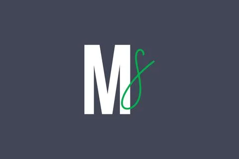 Ms typography text vector logo design. M and s iconic brand logo design Stock Illustration