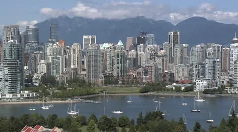 MS Vancouver Skyline Stock Footage 11878472