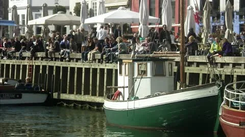 MS View of Nyhavn Copenhagen Stock Footage 11339953